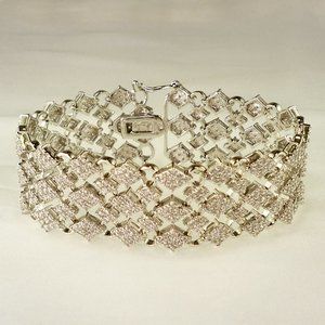New Rare Vintage Charles Winston Cubic Zirconias Silver Bracelet